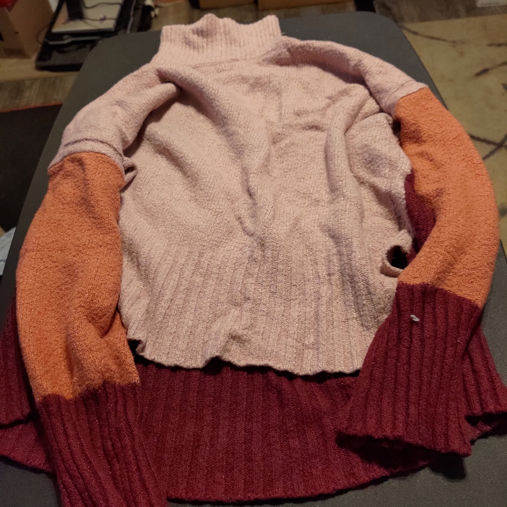 Colorblock Turtleneck Sweater